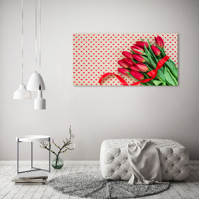 Quadro su tela Tulipani a forma di cuore
