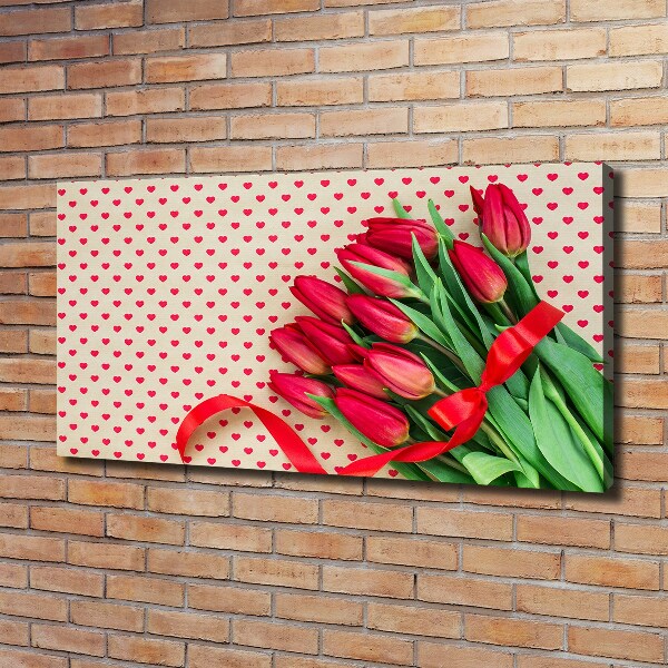 Quadro su tela Tulipani a forma di cuore