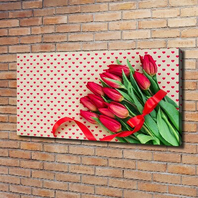Quadro su tela Tulipani a forma di cuore