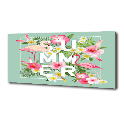 Quadro su tela Vacanze e fenicotteri