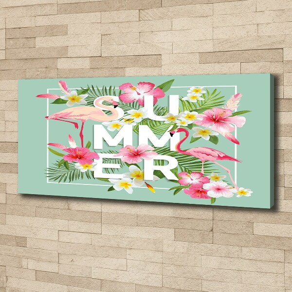 Quadro su tela Vacanze e fenicotteri