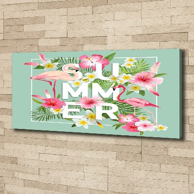 Quadro su tela Vacanze e fenicotteri