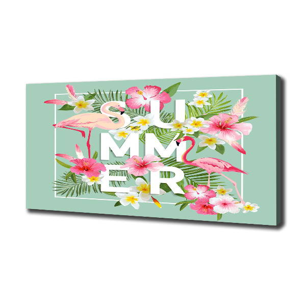 Quadro su tela Vacanze e fenicotteri