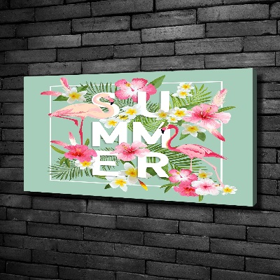 Quadro su tela Vacanze e fenicotteri