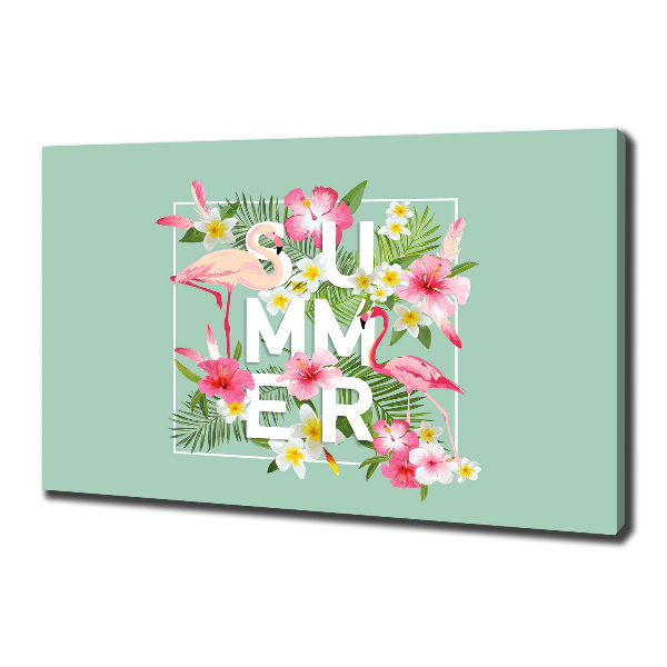 Quadro su tela Vacanze e fenicotteri