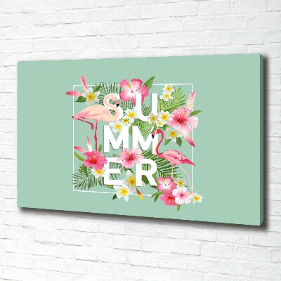 Quadro su tela Vacanze e fenicotteri