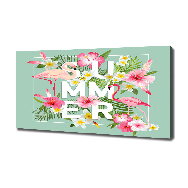 Quadro su tela Vacanze e fenicotteri