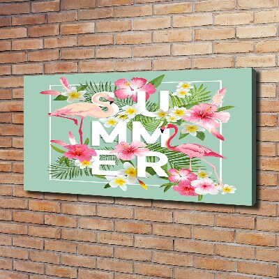 Quadro su tela Vacanze e fenicotteri