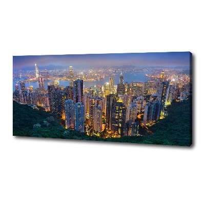 Foto quadro su tela Hong Kong di notte