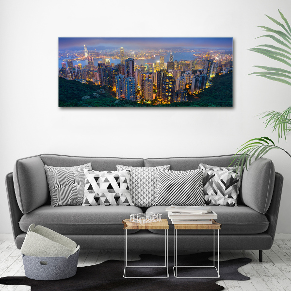 Foto quadro su tela Hong Kong di notte