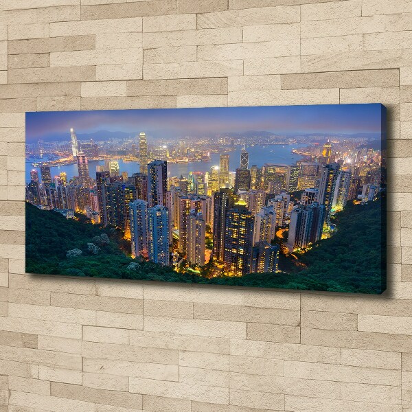Foto quadro su tela Hong Kong di notte