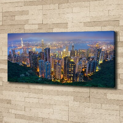 Foto quadro su tela Hong Kong di notte