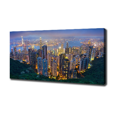 Foto quadro su tela Hong Kong di notte