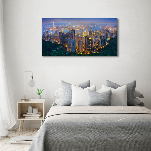 Foto quadro su tela Hong Kong di notte