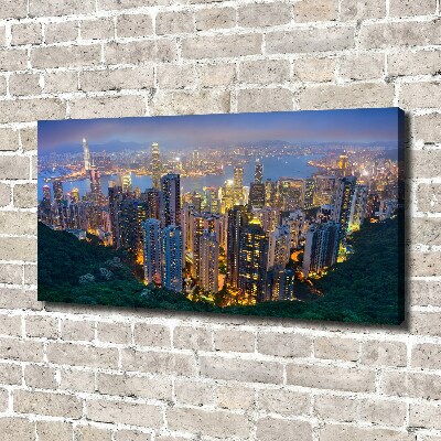 Foto quadro su tela Hong Kong di notte