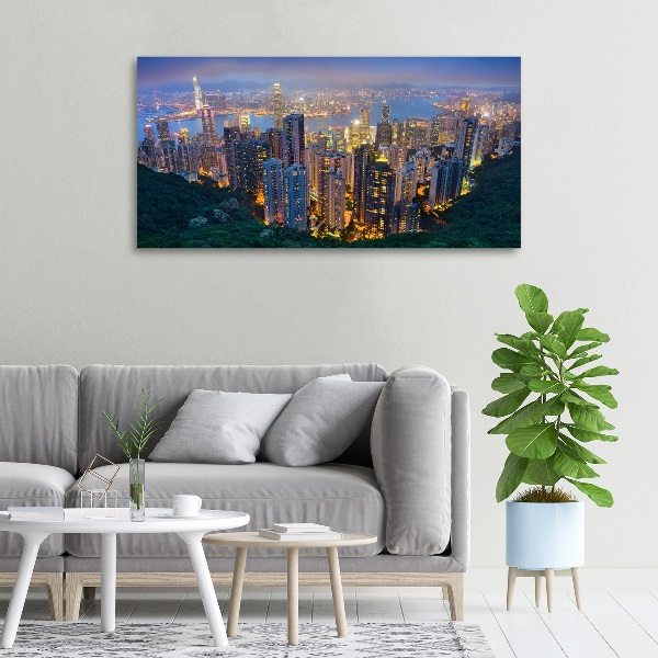 Foto quadro su tela Hong Kong di notte
