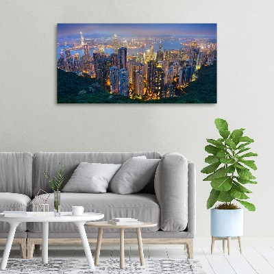 Foto quadro su tela Hong Kong di notte