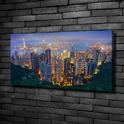 Foto quadro su tela Hong Kong di notte