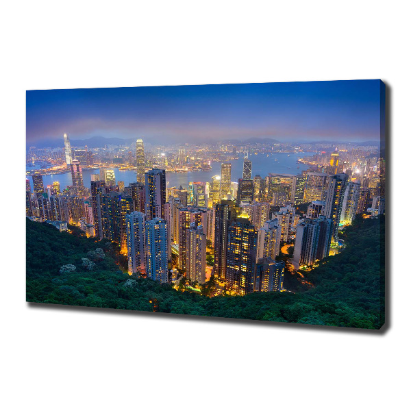 Foto quadro su tela Hong Kong di notte