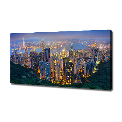 Foto quadro su tela Hong Kong di notte