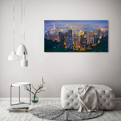 Foto quadro su tela Hong Kong di notte