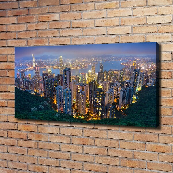 Foto quadro su tela Hong Kong di notte