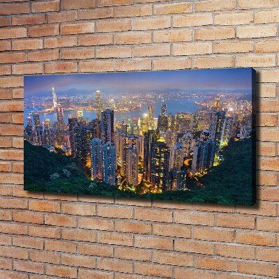 Foto quadro su tela Hong Kong di notte