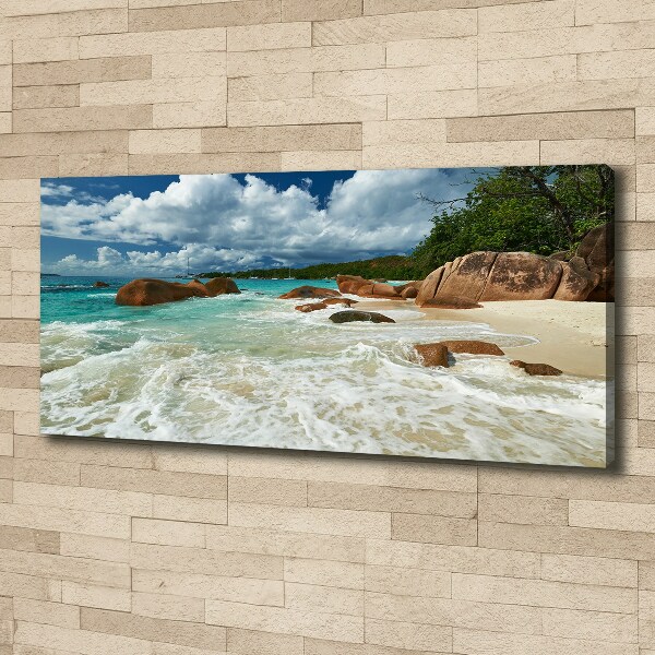 Quadro su tela Spiaggia delle Seychelles