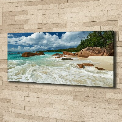 Quadro su tela Spiaggia delle Seychelles