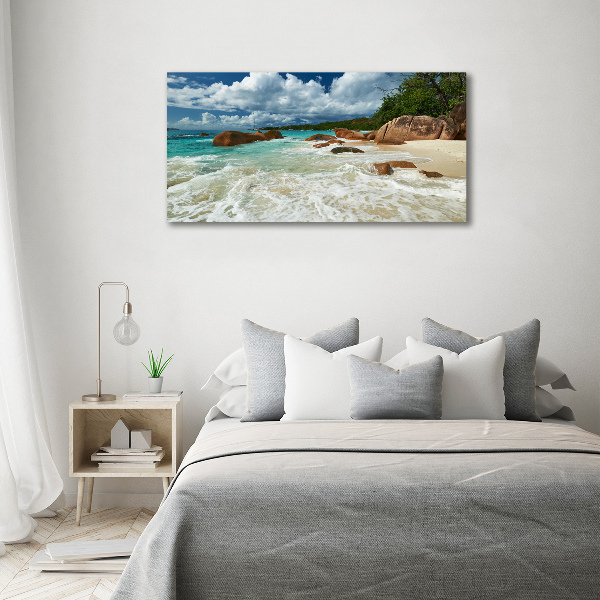 Quadro su tela Spiaggia delle Seychelles