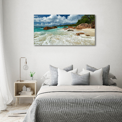 Quadro su tela Spiaggia delle Seychelles