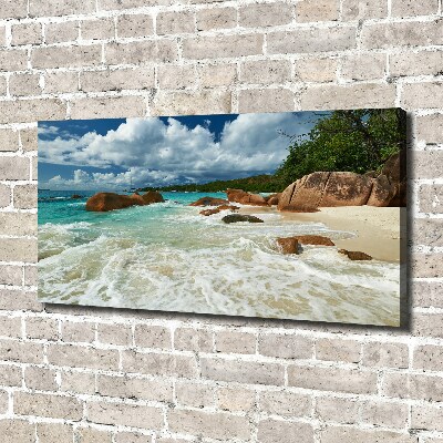Quadro su tela Spiaggia delle Seychelles