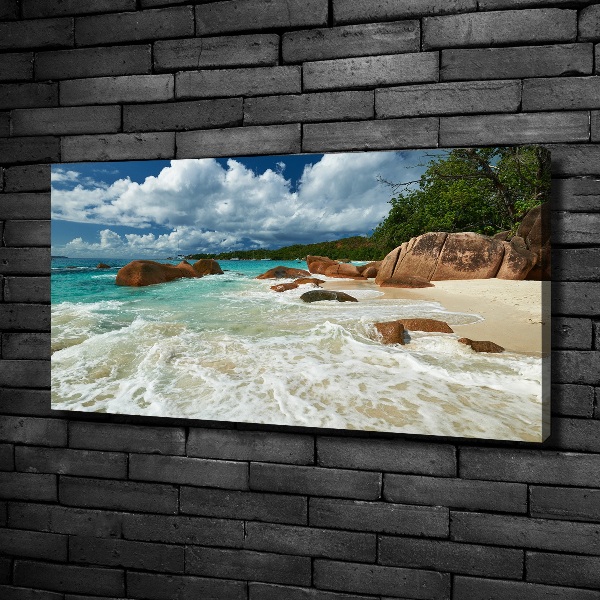 Quadro su tela Spiaggia delle Seychelles