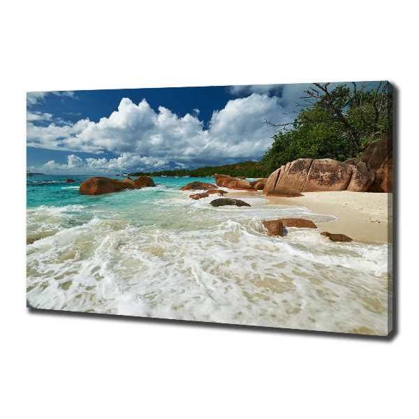 Quadro su tela Spiaggia delle Seychelles