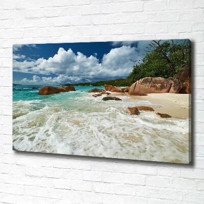 Quadro su tela Spiaggia delle Seychelles
