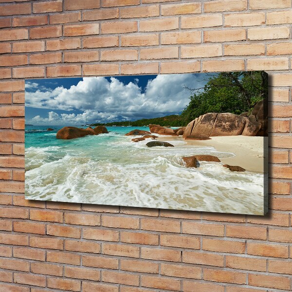 Quadro su tela Spiaggia delle Seychelles
