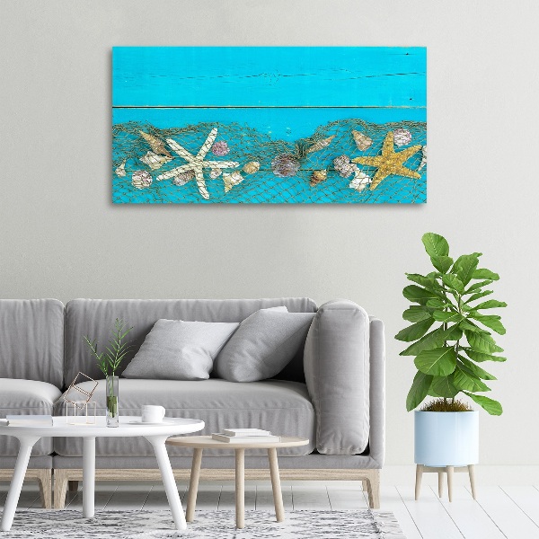 Quadro su tela Stelle marine e conchiglie