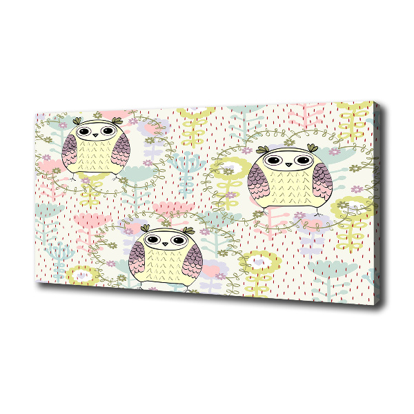 Quadro stampa su tela Gufi