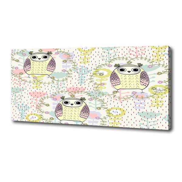 Quadro stampa su tela Gufi