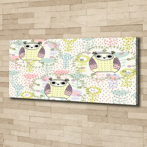 Quadro stampa su tela Gufi