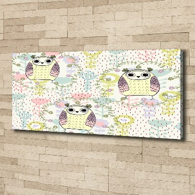 Quadro stampa su tela Gufi