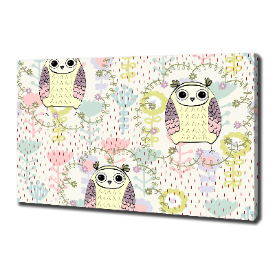 Quadro stampa su tela Gufi