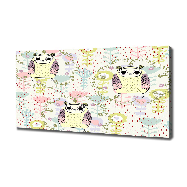 Quadro stampa su tela Gufi