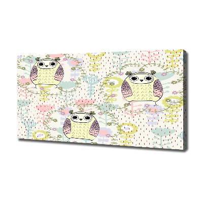 Quadro stampa su tela Gufi