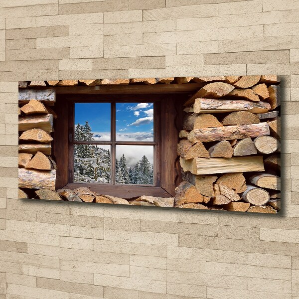 Foto quadro su tela L'inverno fuori dalla finestra