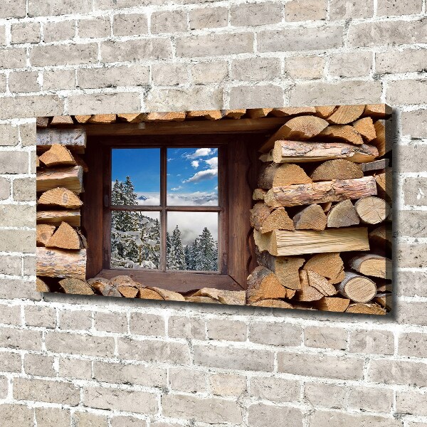 Foto quadro su tela L'inverno fuori dalla finestra