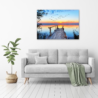 Quadro su tela Molo sul lago