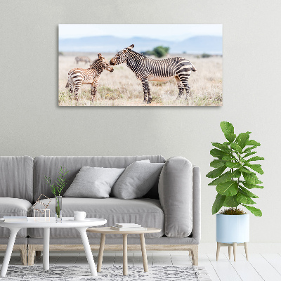 Quadro su tela Zebre in montagna