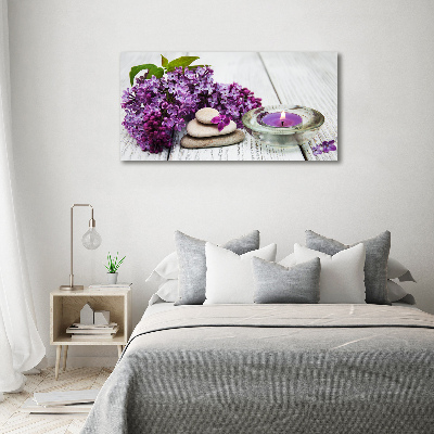 Quadro stampa su tela Pietre lilla e zen