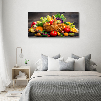Quadro stampa su tela Cesto di frutta e verdura